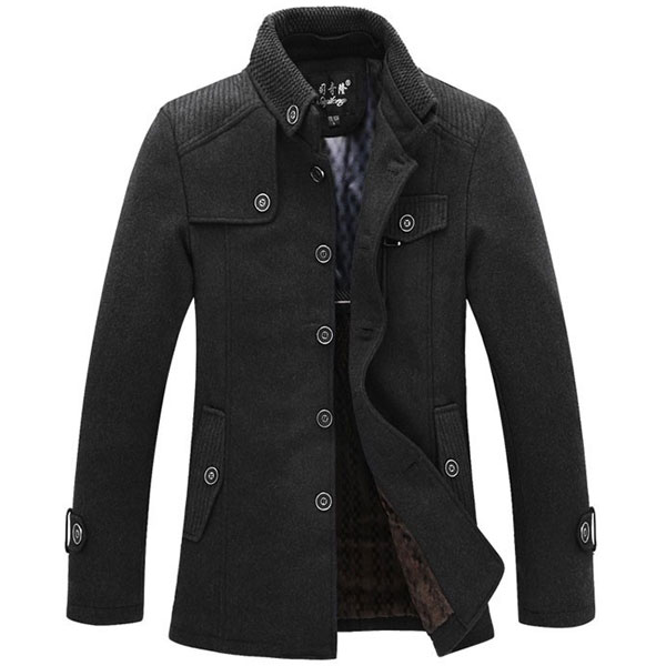 Winter Mens Warm Fleece Jacket Coat Wool Jacket Plus Size S-XXL at ...